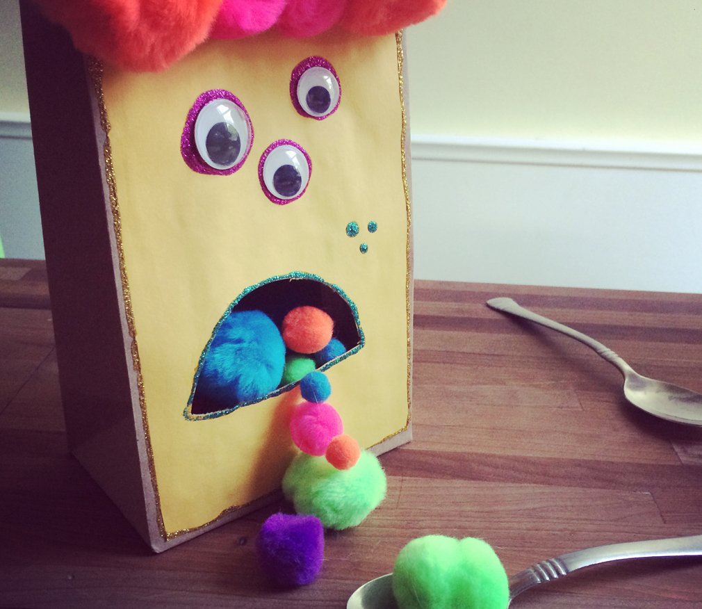 Monster Mash paper bag kids craft and game with the mama village